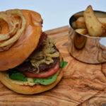 A stylish gourmet burger at The Parsonage Hotel & Spa